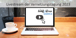 Livestream Teaserbild mit Laptop und Kaffeetasse
